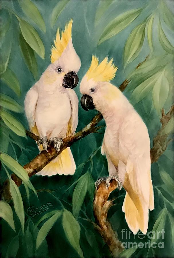 White Cockatoos Painting by Summer Celeste