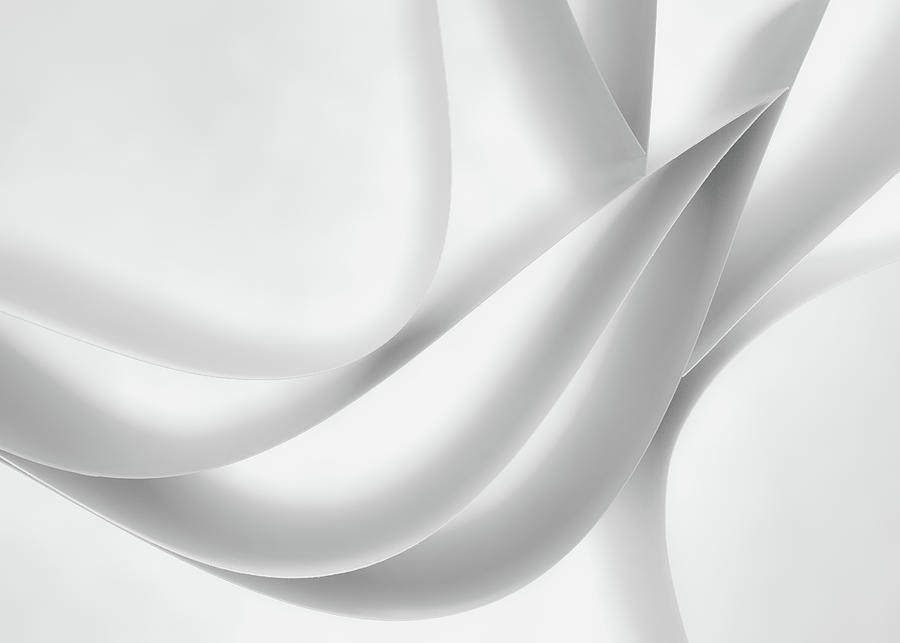 White Curves - Paper Abstract Photograph by Elvira Peretsman
