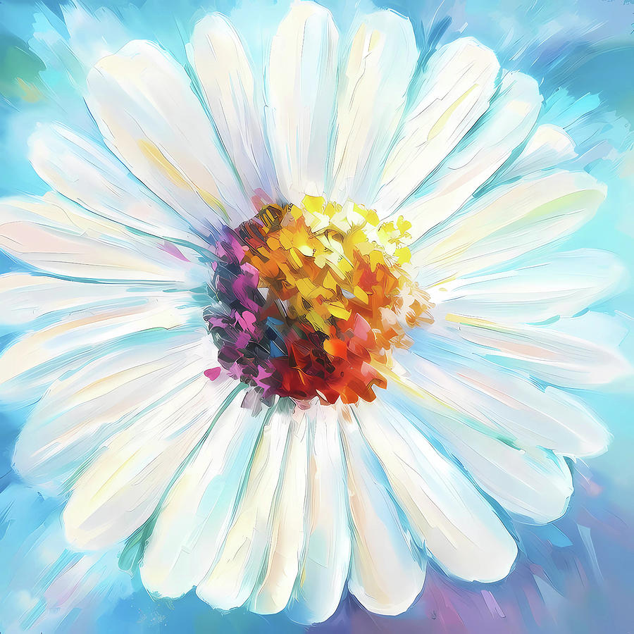 White Daisy Digital Art by Regina Valluzzi