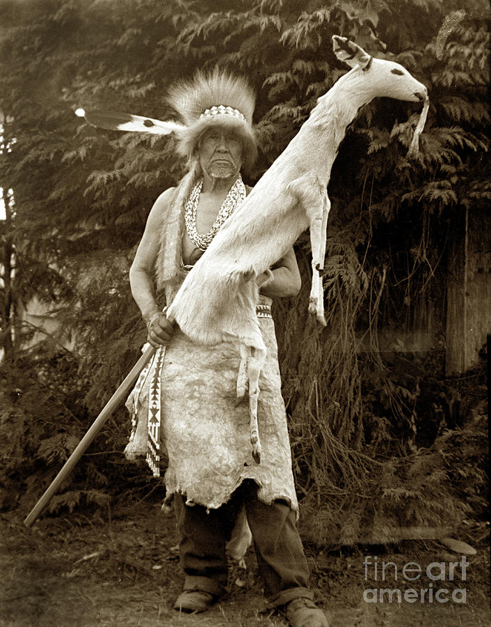 Native American Photograph - White Deer Skin Dance  Ceremony- Hoopa Indian, Humboldt County, Circa 1910 by Monterey County Historical Society