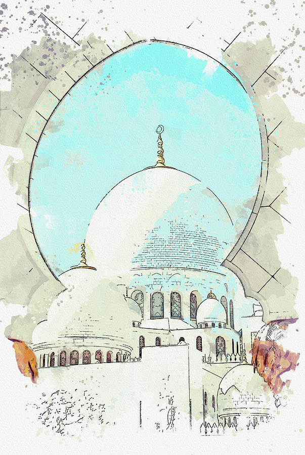 Abstract Painting - White Dome ca by Ahmet Asar Asar Studios by Celestial Images