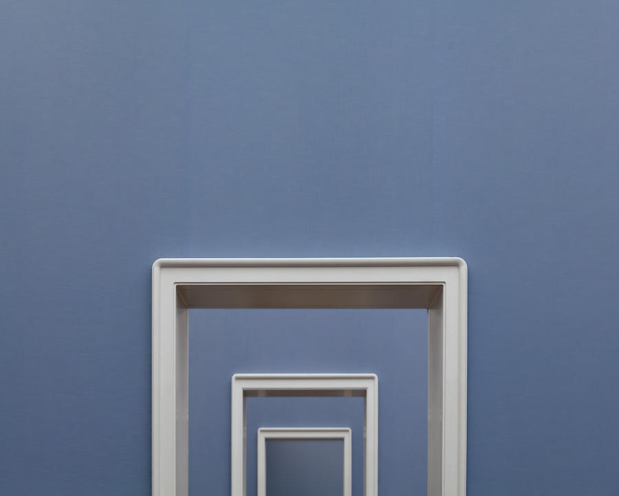 White Doorframes On Blue Wall Photograph by Christian Beirle González