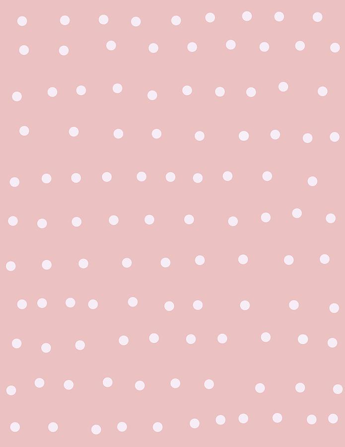White Dots On Baby Pink Drawing by Ashley Rice