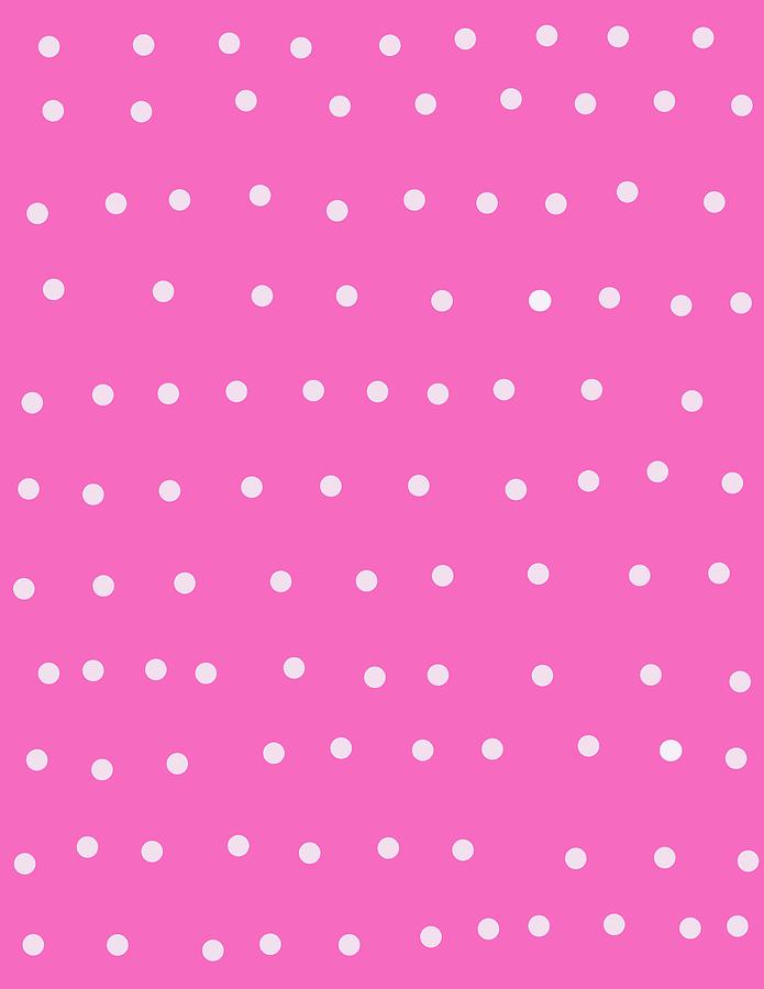 White Dots On Hot Pink Digital Art by Ashley Rice