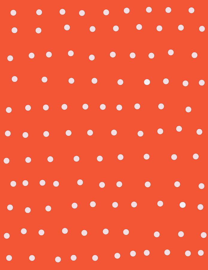 White Dots On Orange Digital Art by Ashley Rice