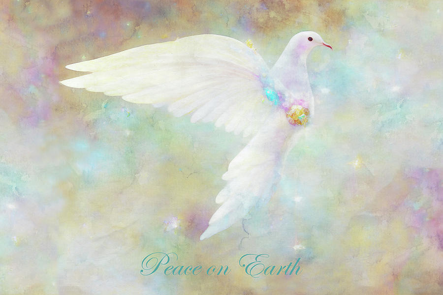 White Dove - Peace on Earth Digital Art by Peggy Collins