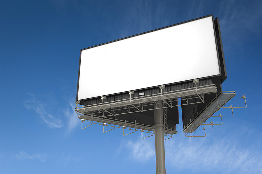 White empty billboard on a large pole Photograph by ZargonDesign
