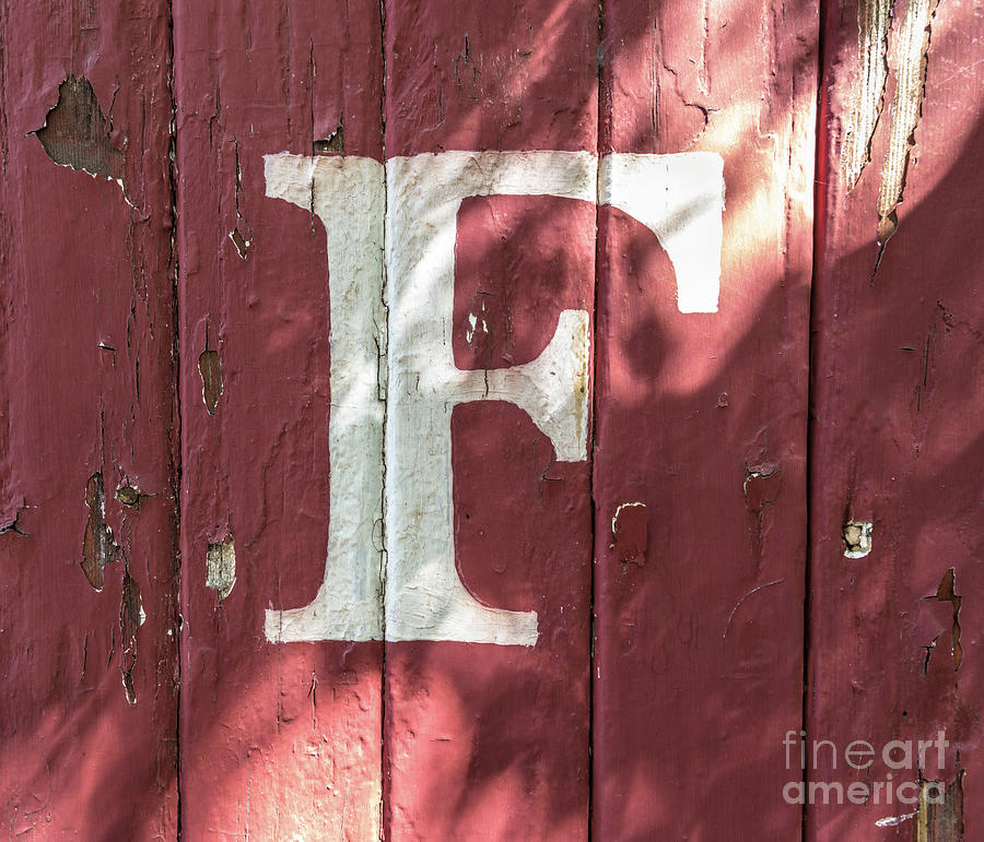 White F on red-Painted Wood Siding Photograph by Mark Roger Bailey