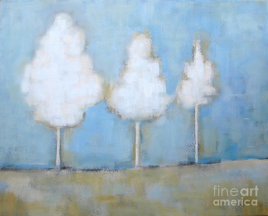 White Family - abstract tree painting by Vesna Antic Painting by Vesna Antic