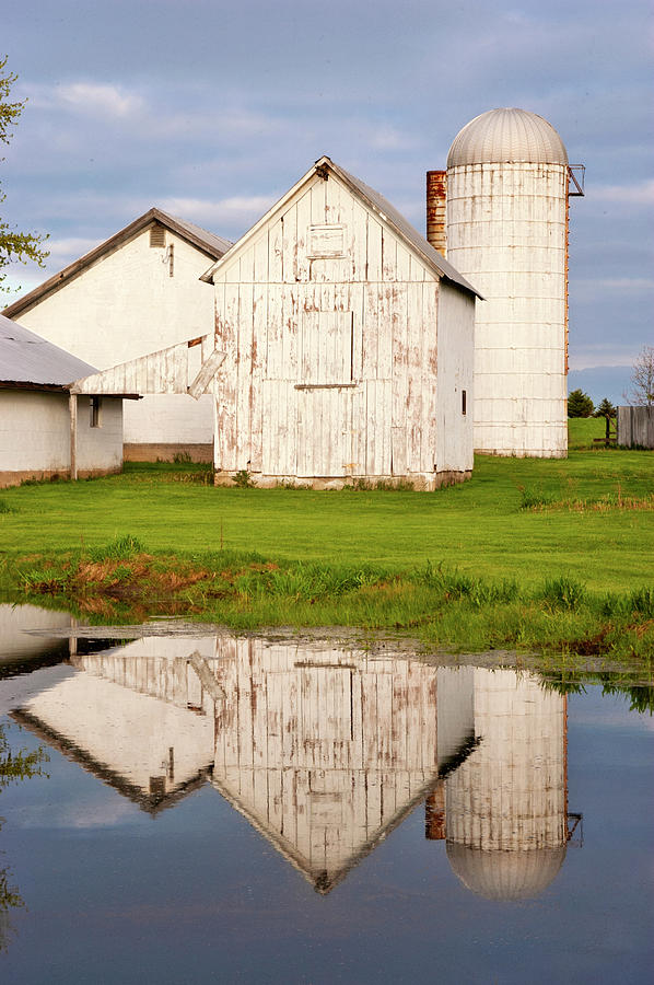 White Farm Reflections Photograph by Jill Love