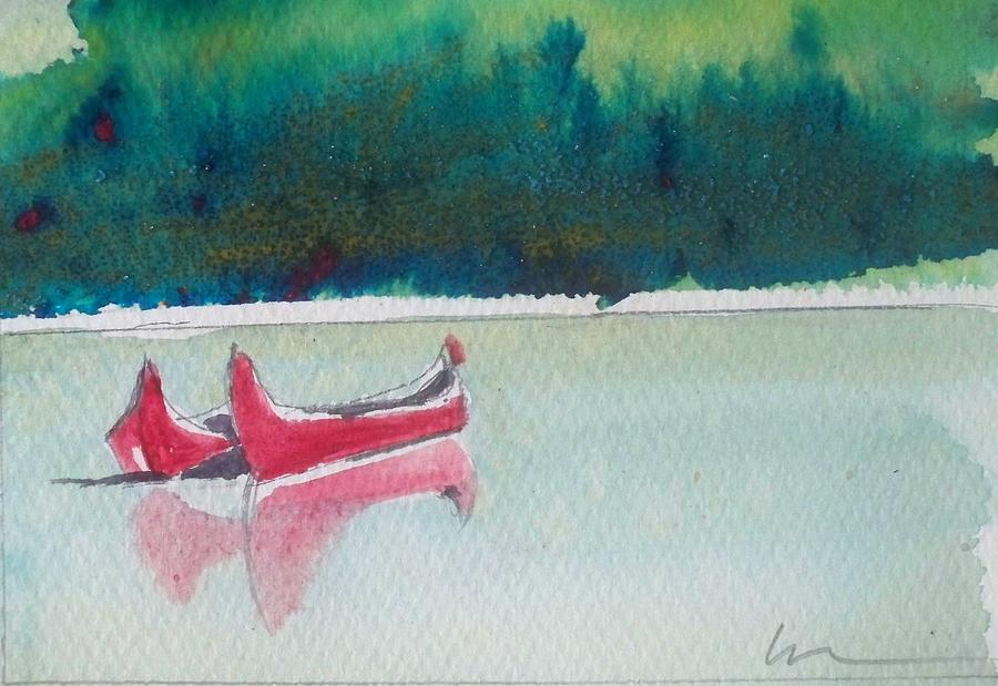White Fish Lake Painting by Ed Heaton