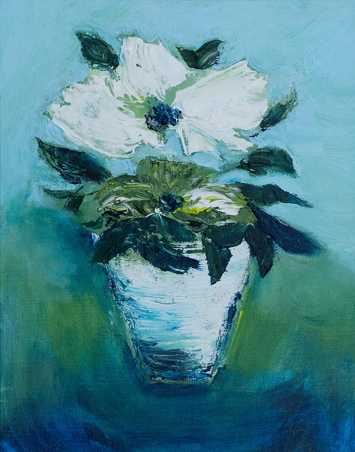 White Flower Painting by Frank Bright