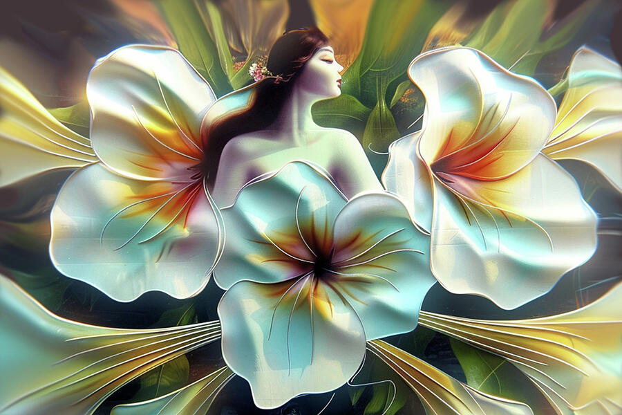 White Flower Woman Digital Art by Lisa Yount White Flower Woman Digital Art by Lisa Yount