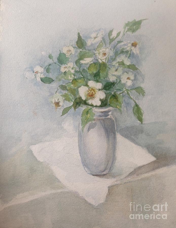 White Flowers Painting by Kathleen Hoekstra - Fine Art America