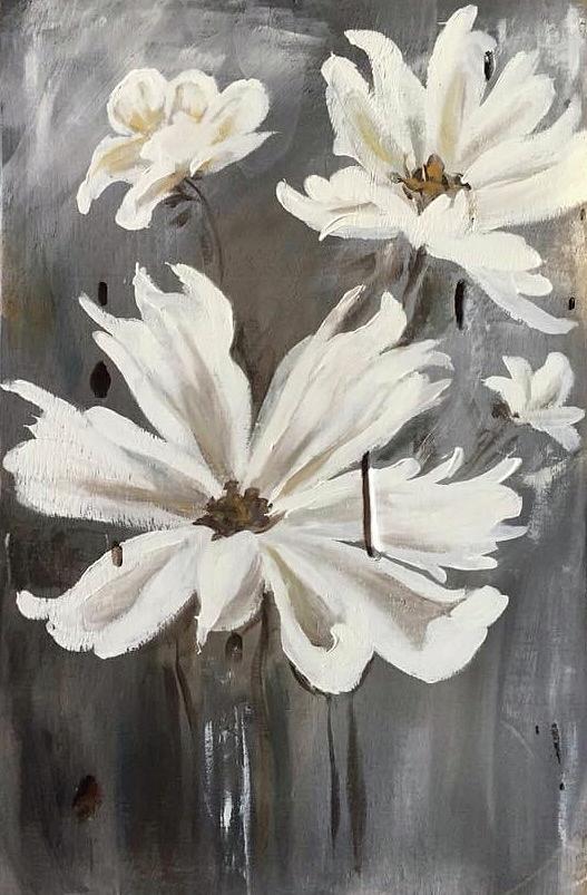 White Flowers Painting by Myranda VanEgmond - Fine Art America