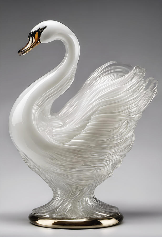 White Glass Swan Photograph by Cate Franklyn