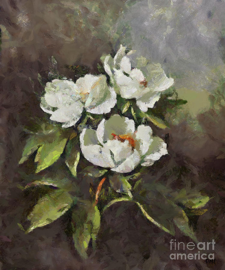 White Hellebore Painting by Dragica Micki Fortuna