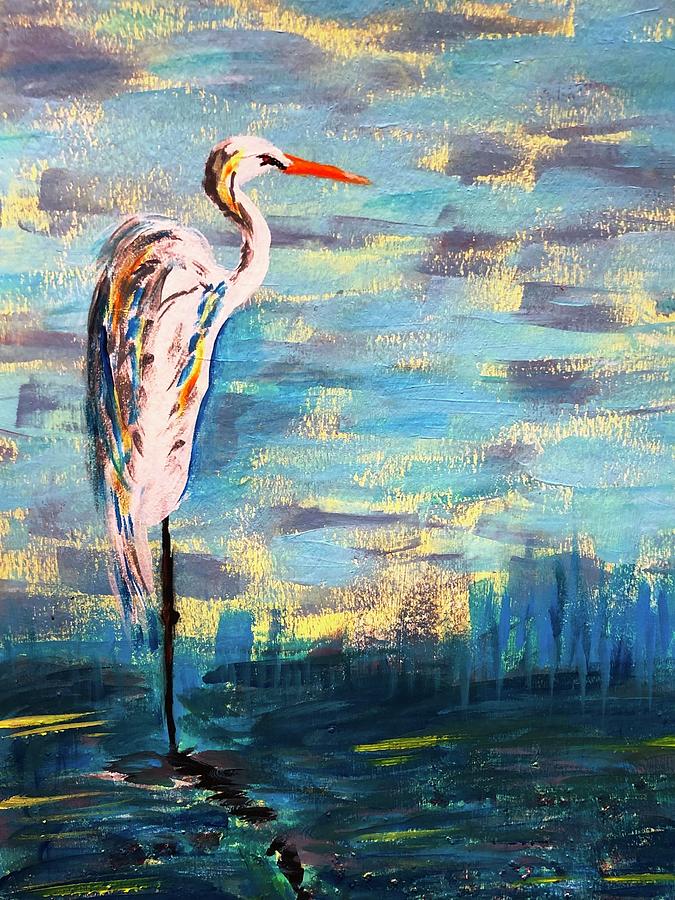 White Heron Painting by Tom Hokanson - Fine Art America