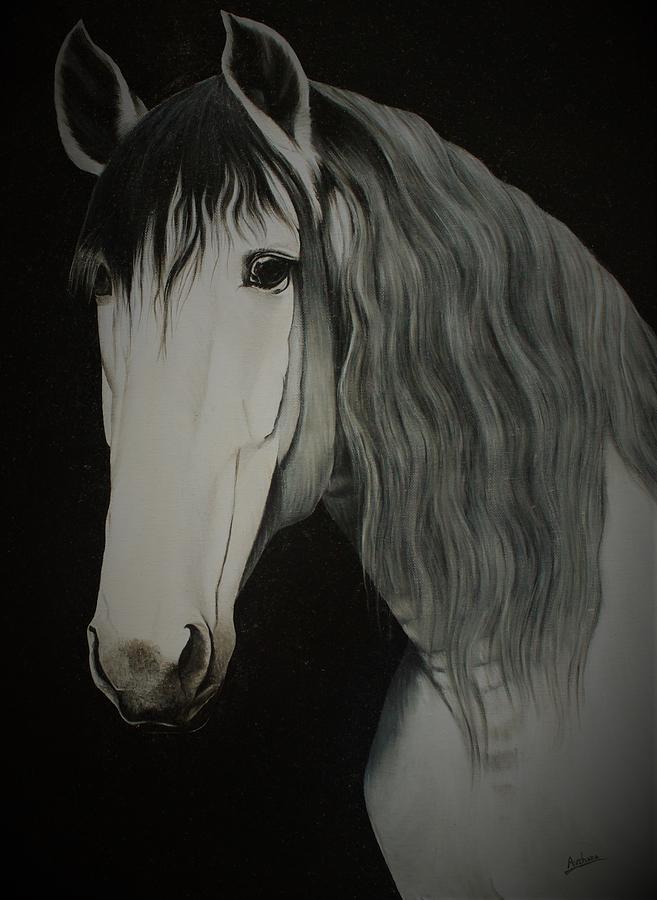 White Horse Painting by Archana Gautam