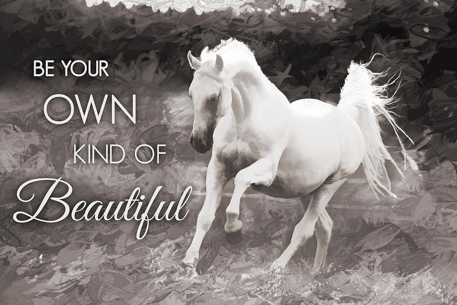 White Horse Beautiful Digital Art by Steve Ladner