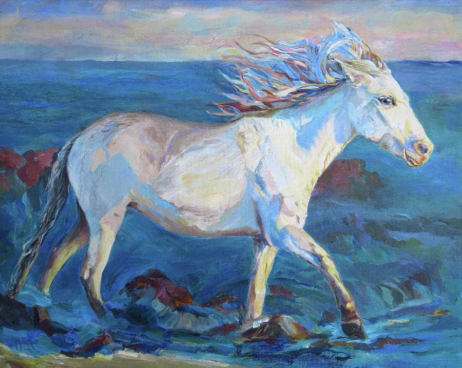 Horse Painting - White Horse  by Natalya Shvetsky