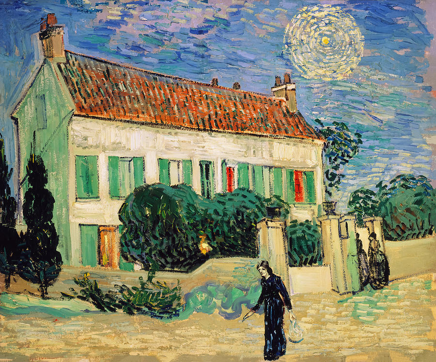 White House At Night By Vincent Van Gogh Painting