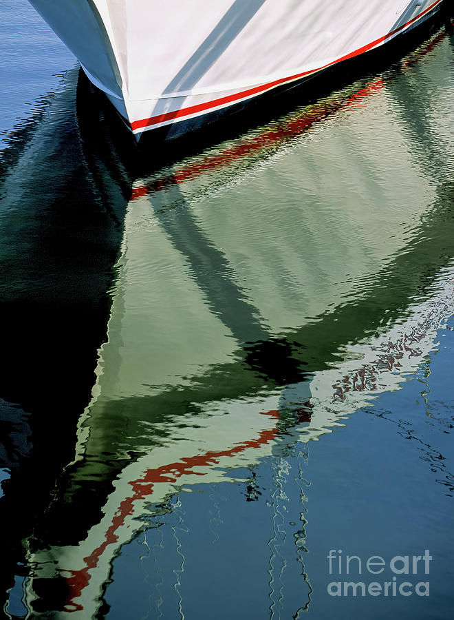White Hull on the Water Photograph by William Kuta