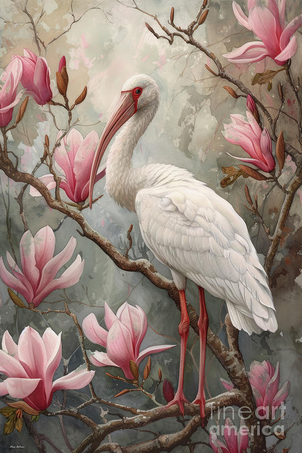 Magnolia Movie Painting - White Ibis by Tina LeCour