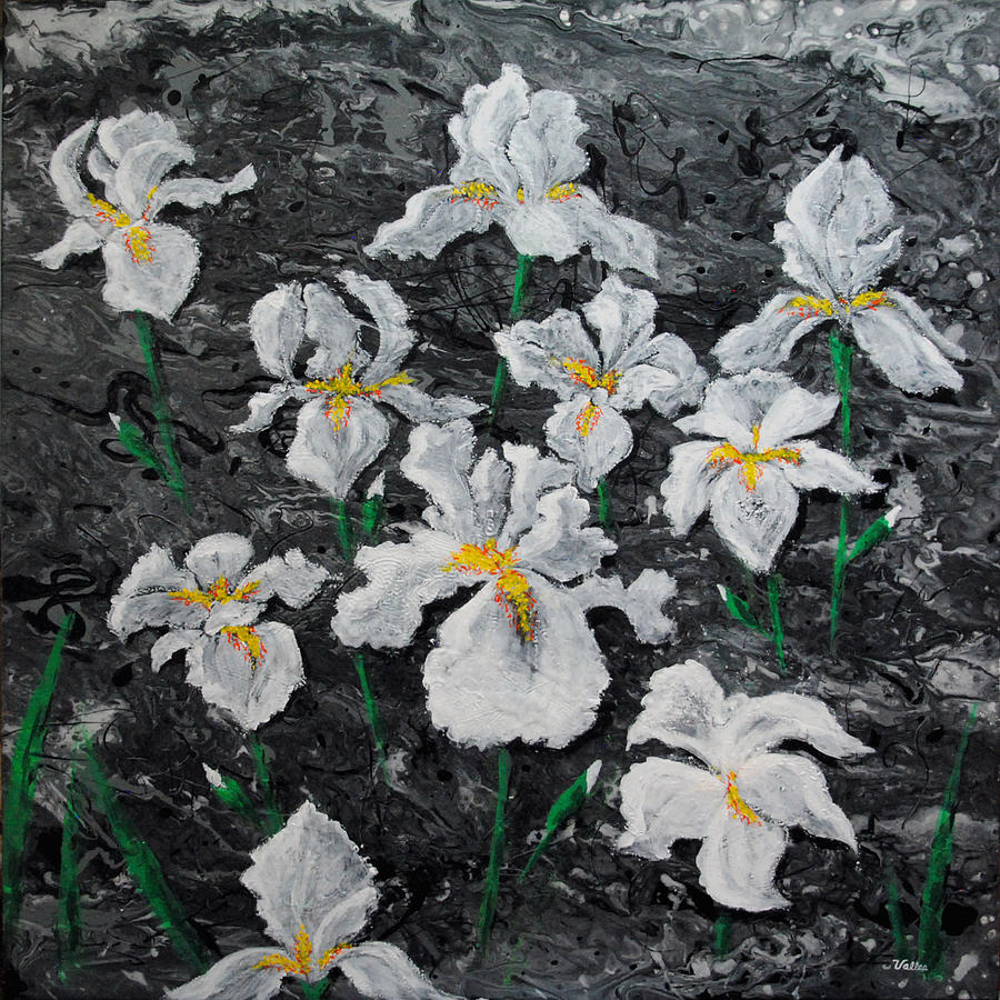 White Irises Painting by Vallee Johnson