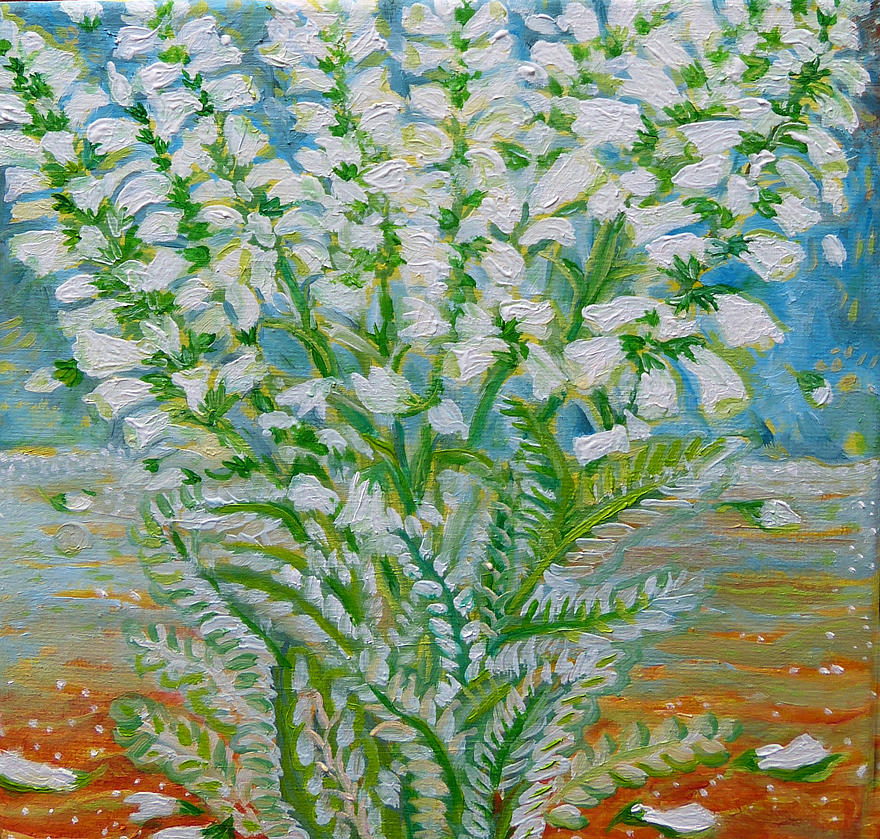 White is beautiful Painting by Elzbieta Goszczycka