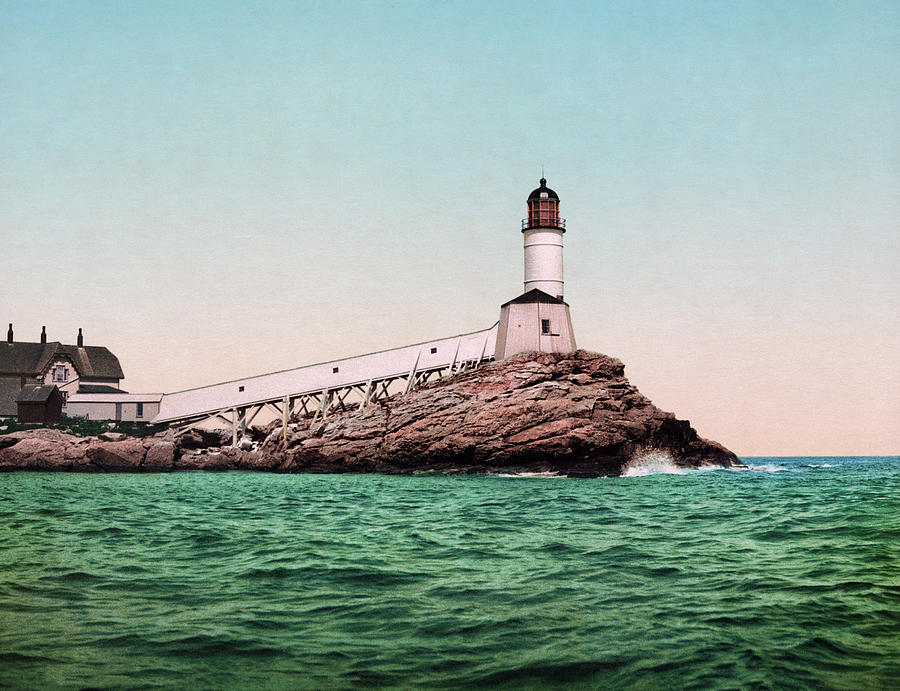 White Island Light - Isles of Shoals - New Hampshire Circa 1901 Photograph by War Is Hell Store