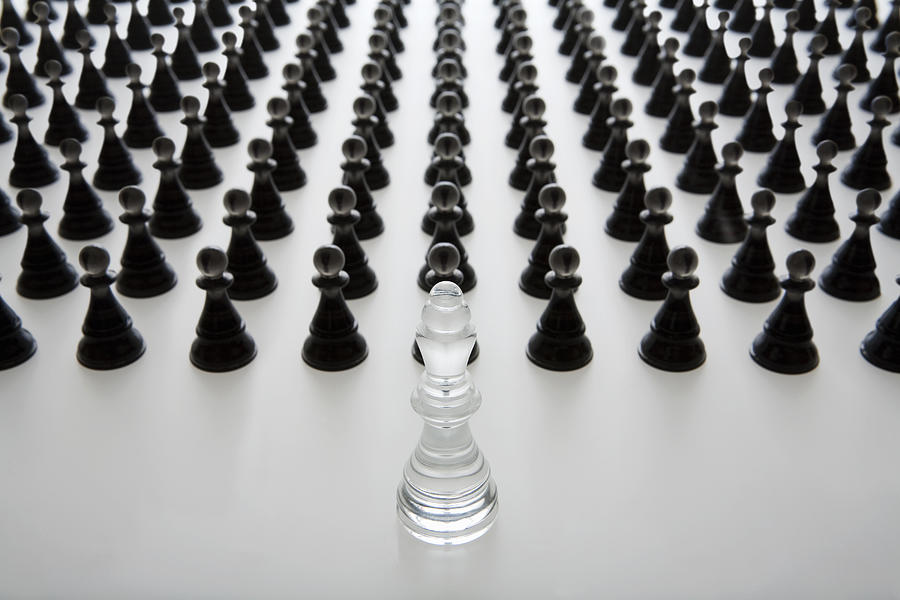 White King who governs a black pawn Photograph by Michael H