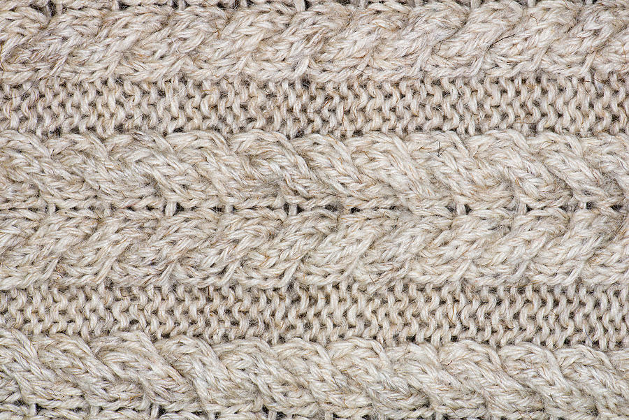 White Knitting Wool Texture Background. Photograph
