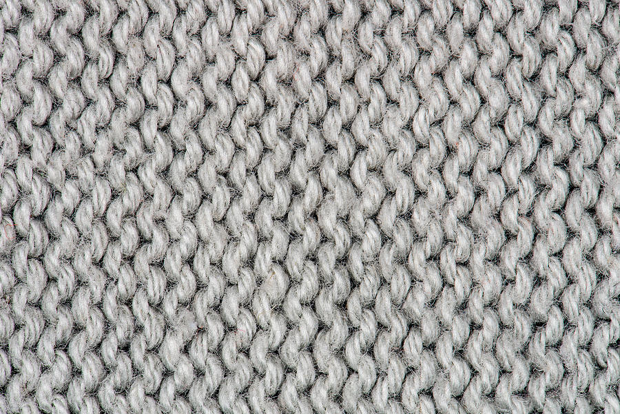 White Knitting Wool Texture Closeup Photo Background. Photograph