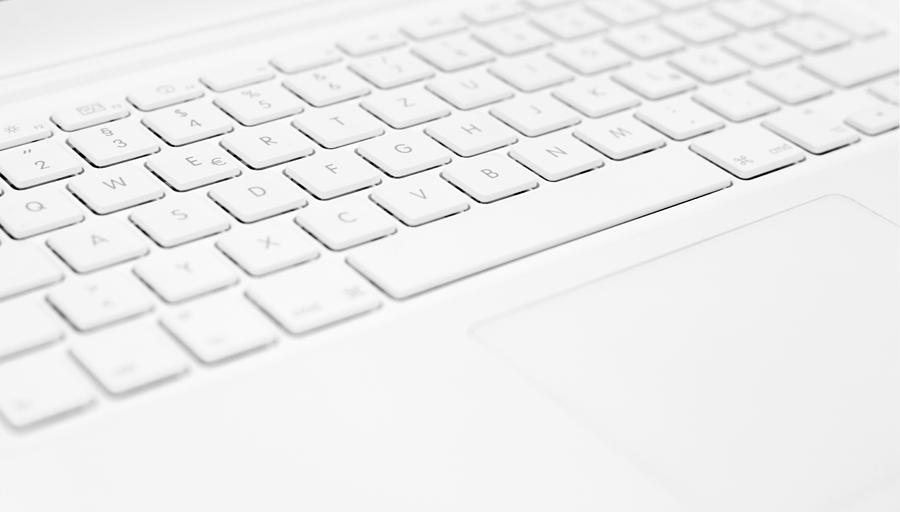 White laptop keyboard Photograph by Deepblue4you