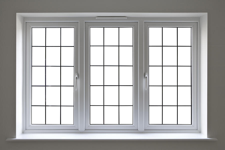 White Leaded Glass Window Photograph by Phototropic