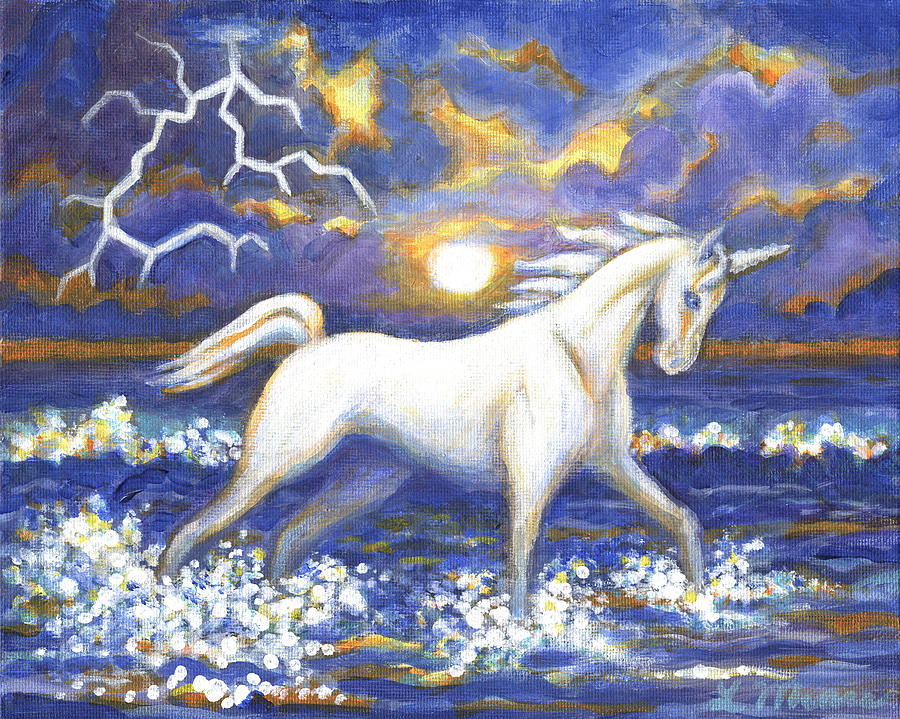 White Lightening Painting by Linda Mears