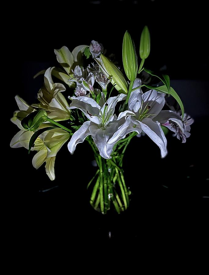 White Lilies Still Life Photograph by Alida M Haslett