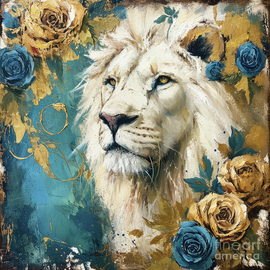 White Lion 2 Painting by Tina LeCour