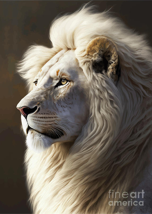 White Lion Digital Art by Arteresting Bazaar - Fine Art America