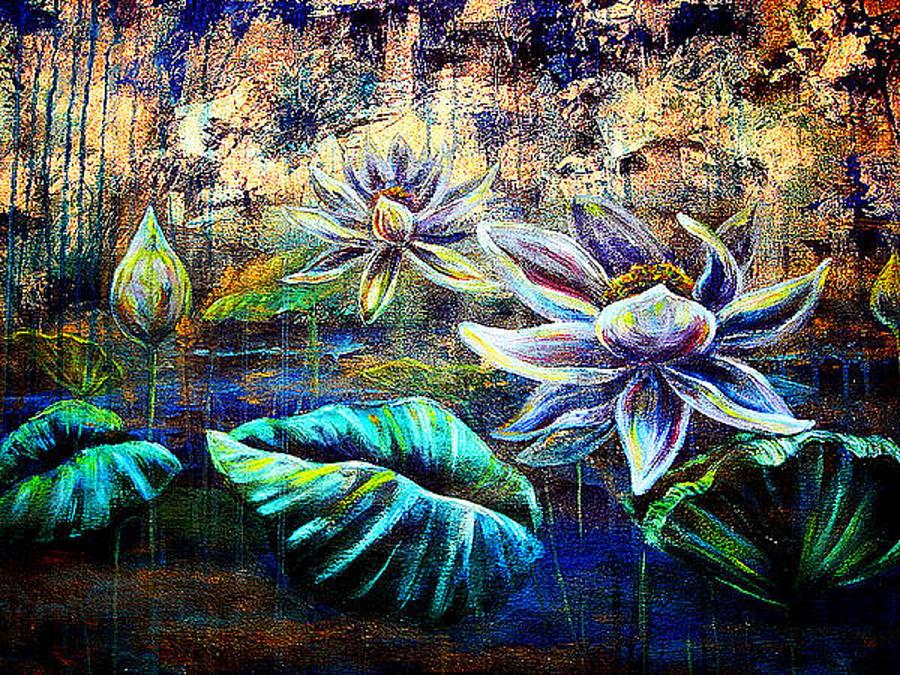 White Lotus Painting by Ashley Kujan