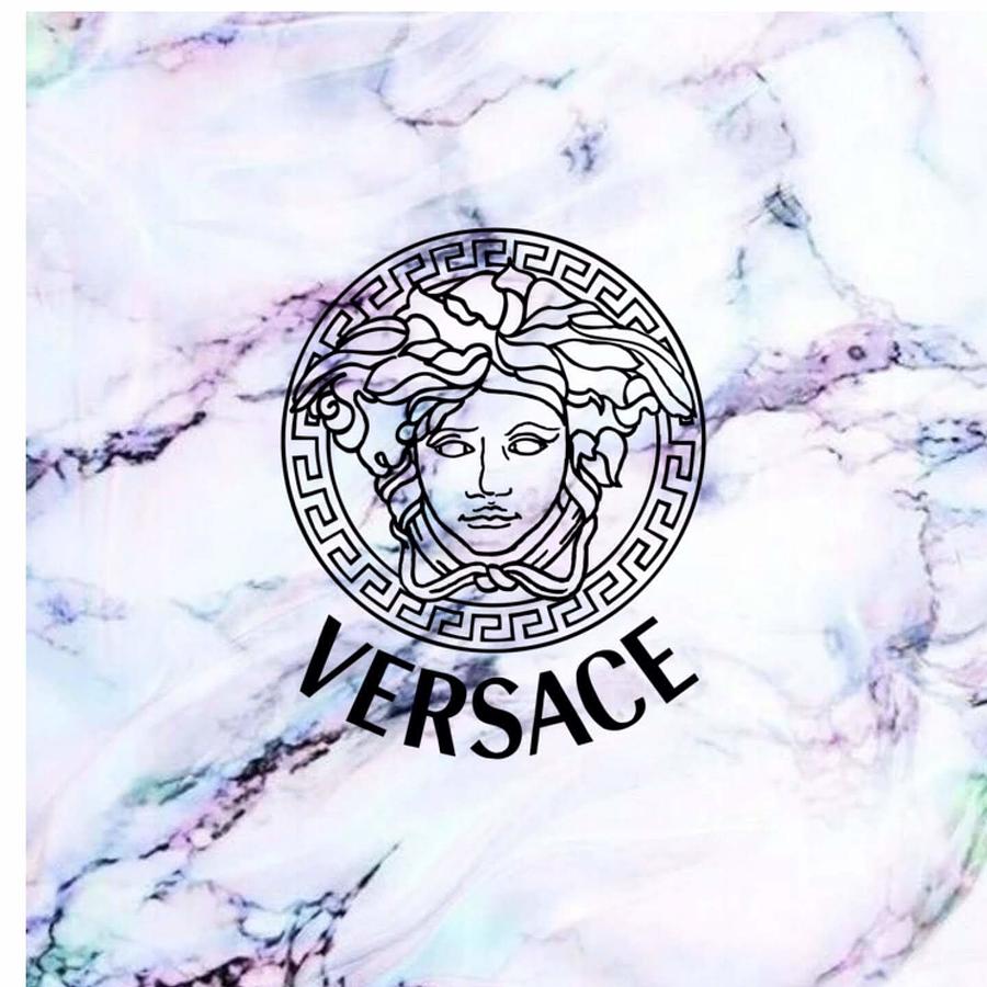 White Medusa Marble Tapestry - Textile by Versace