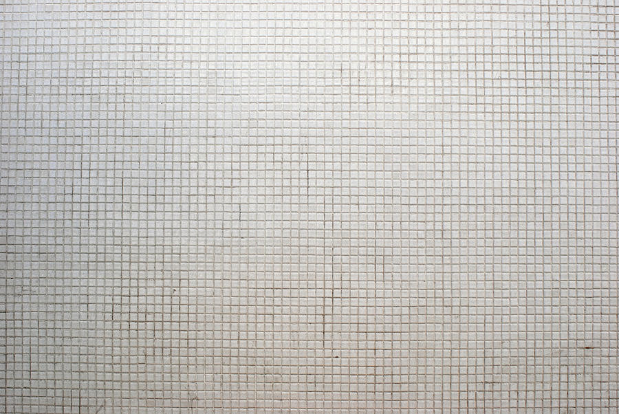 White mosaic background texture Photograph by Ilbusca
