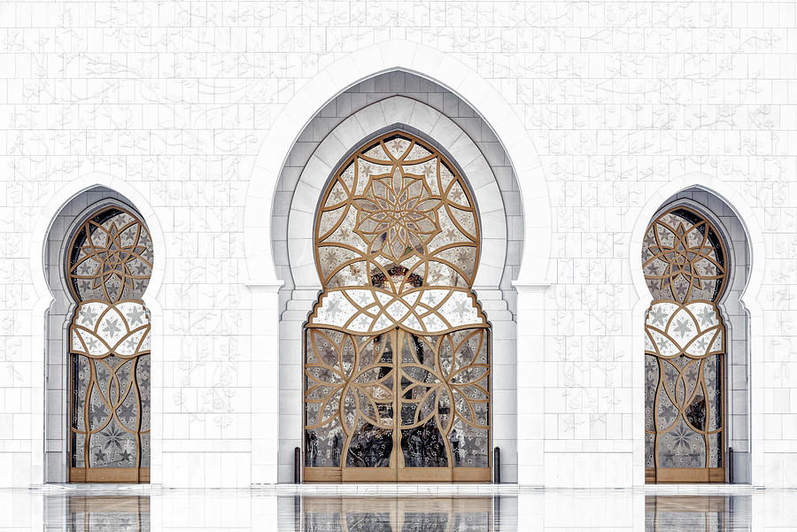 White Mosque - Marble Doors Photograph by Philippe HUGONNARD