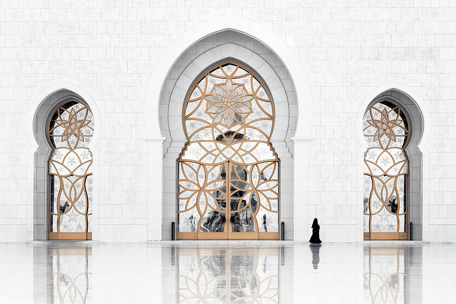 White Mosque - Reflection Photograph by Philippe HUGONNARD