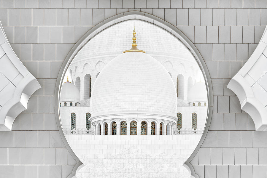 White Mosque - The Dome Photograph by Philippe HUGONNARD