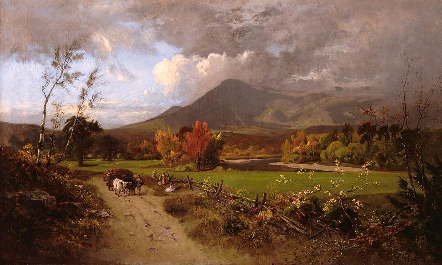 White Mountains and Conway Meadows  New Hampshire Painting by William Keith