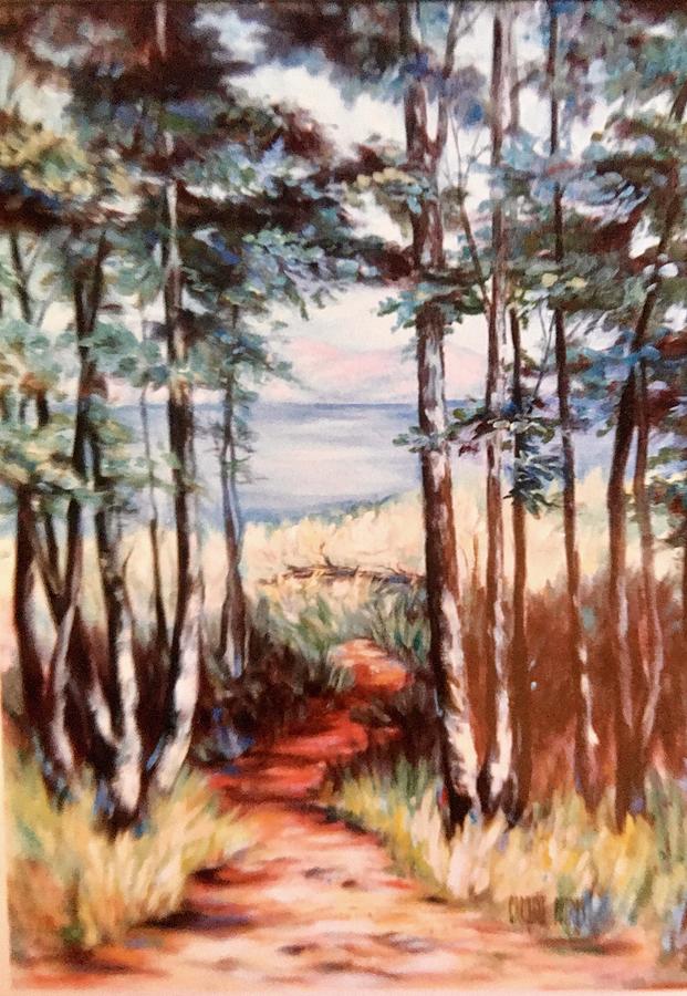 White mountains birch trees Painting by Caroline Patrick