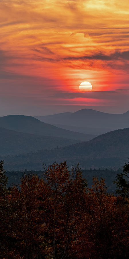 White Mountains New Hampshire Sunset 1x2 Photograph by William Dickman