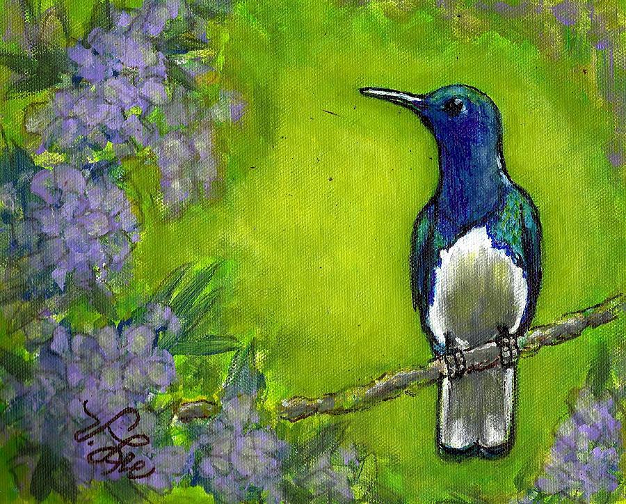 White-Necked Jacobin Painting by VLee Watson